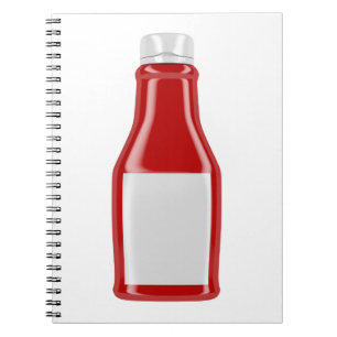 Ketchup bottle with blank label notebook