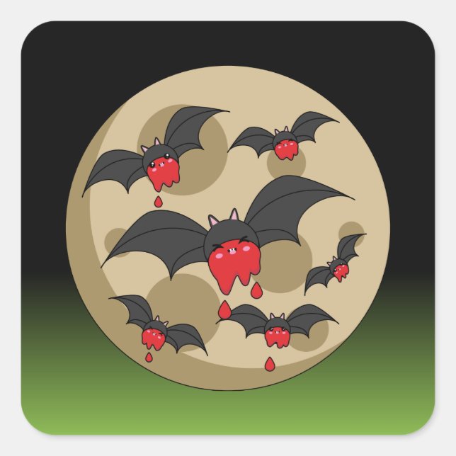 Ketchup Eater Vampire Bats Square Sticker (Front)