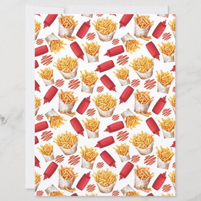 Ketchup & Fries Scrapbook Paper (Front)