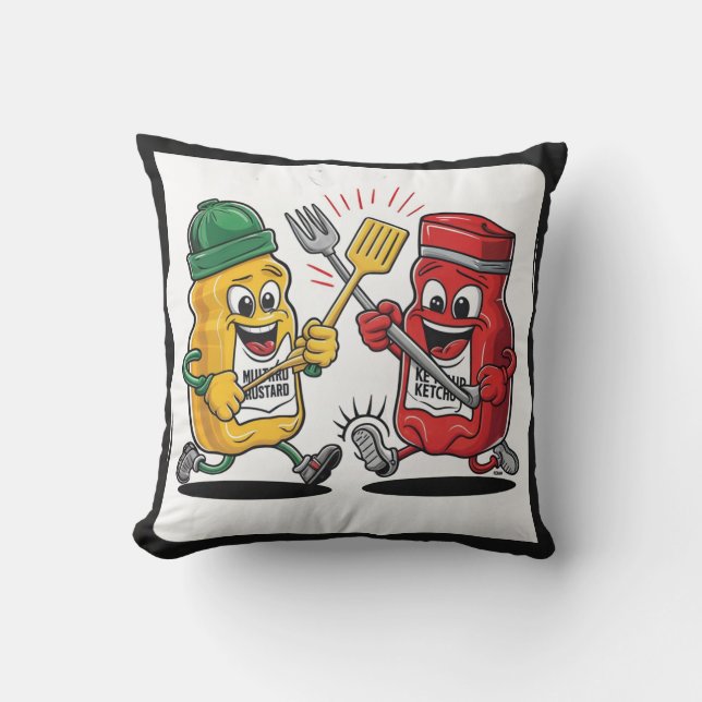 Ketchup & Mustard Buddy Cushion (Front)