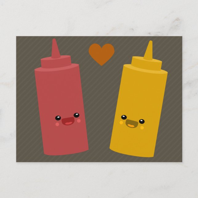 Ketchup & Mustard Friends Postcard (Front)
