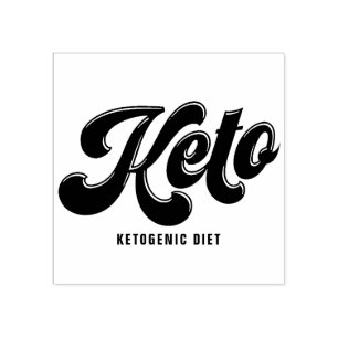 Keto Black Retro Script Typography Rubber Stamp