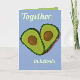 Keto Couple Green Avocado Heart in Love Thank You Card