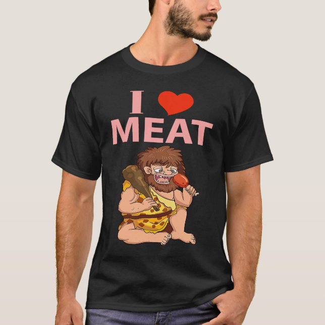 Keto Diet Design I Love Meat T-Shirt (Front)