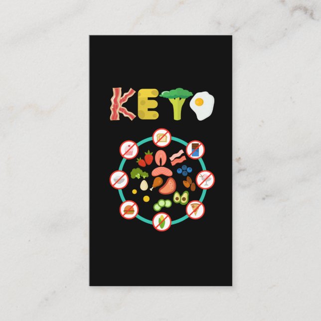 Keto Diet Lifestyle weight loss Nutrition Business Card (Front)