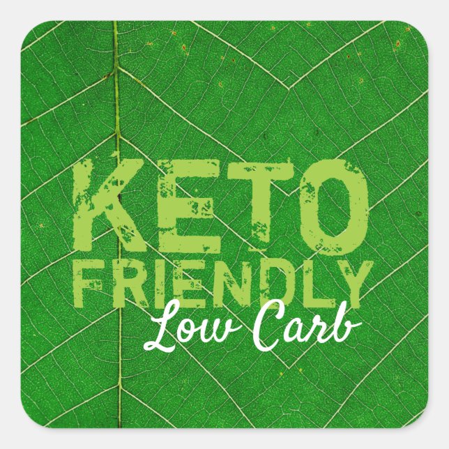 Keto Friendly Low Carb Square Sticker (Front)