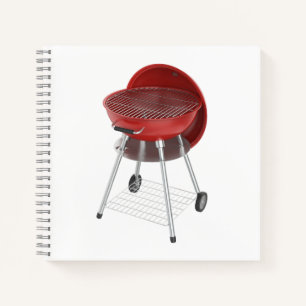 Kettle barbecue with attached lid notebook