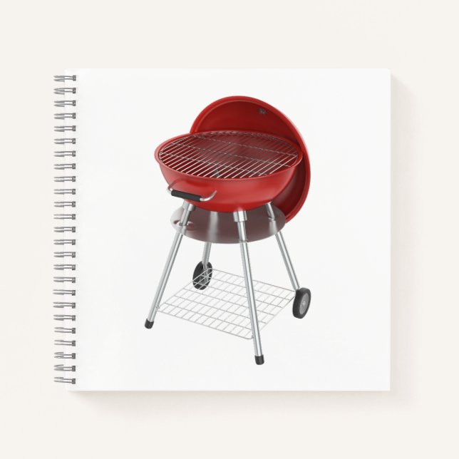 Kettle barbecue with attached lid notebook (Front)