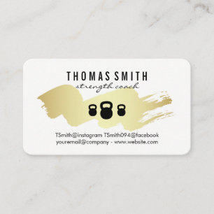 Kettle Bell Gold Brush Fitness Trainer Appointment Card