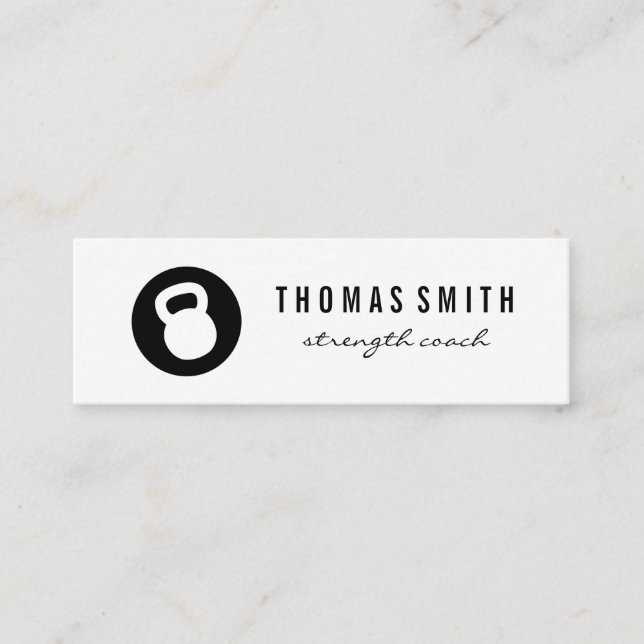 Kettle Bell Personal Trainer Mini Business Card (Front)