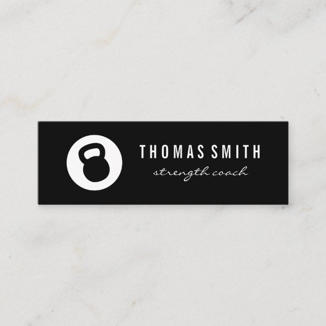 Kettle Bell Personal Trainer Mini Business Card (Front)