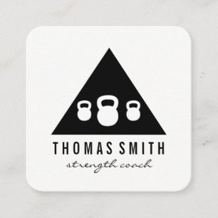 Kettle Bell Personal Trainer Triangle Square Business Card