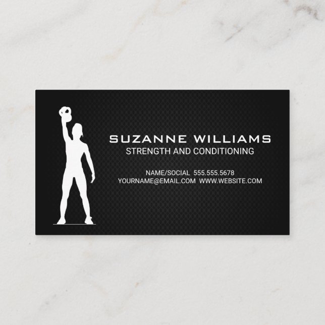 Kettle Bell Press | Personal Trainer Business Card (Back)