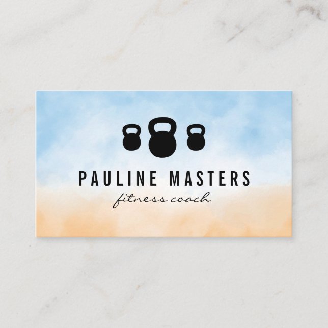 Kettle Bells Logo | Health Fitness Business Card (Front)