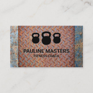 Kettle Bells Steel Rusted Metal Appointment Card