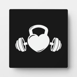 Kettlebell Barbell Love - Gym Workout Motivational Plaque