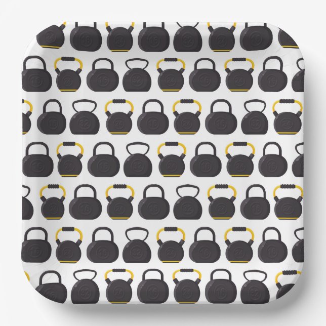 Kettlebell Birthday Party Paper Plate (Front)