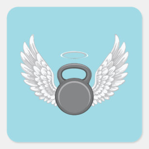 Kettlebell Heaven Square Sticker