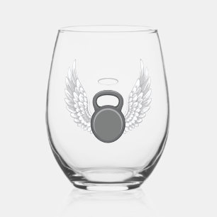 Kettlebell Heaven Stemless Wine Glass