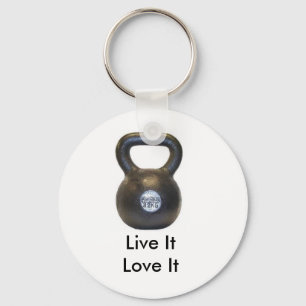 kettlebell, Live ItLove It Key Ring