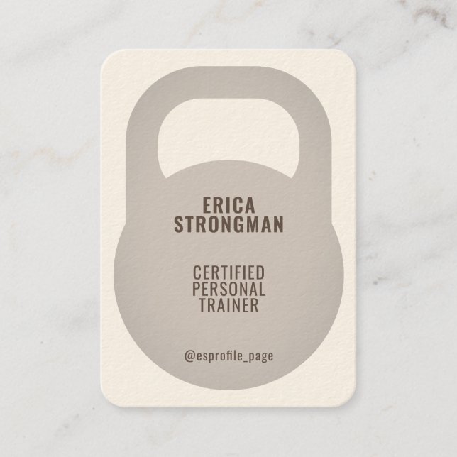 Kettlebell shape cover cream business card (Front)
