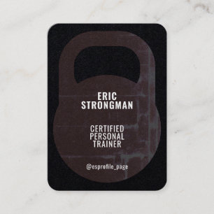 Kettlebell shape cover rustic business card
