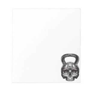 Kettlebell Skull - Gym Workout Motivational Notepad