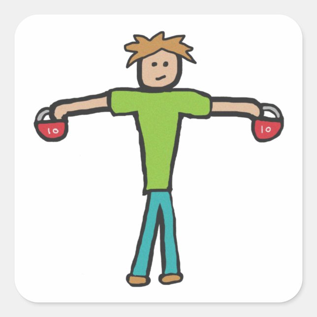 Kettlebell Square Sticker (Front)