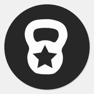 Kettlebell Star Classic Round Sticker