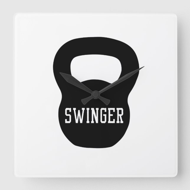 Kettlebell Swinger Square Wall Clock (Front)
