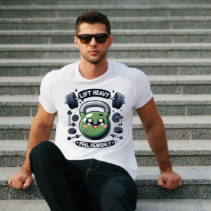 Kettlebell Workout,  Lift Heavy, Feel Heavenly T-Shirt
