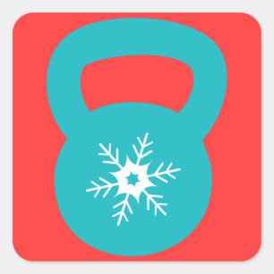 Kettlebell Workout With A Snowflake Square Sticker