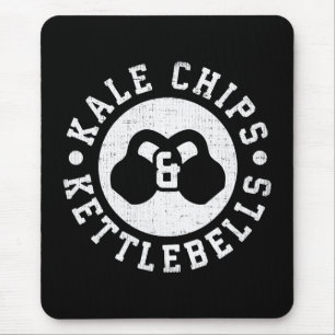 Kettlebells and Kale Chips - Funny Novelty Workout Mouse Pad