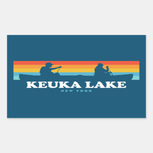 Keuka Lake New York Canoe Rectangular Sticker