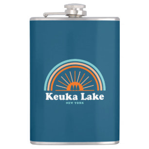 Keuka Lake New York Rainbow Hip Flask