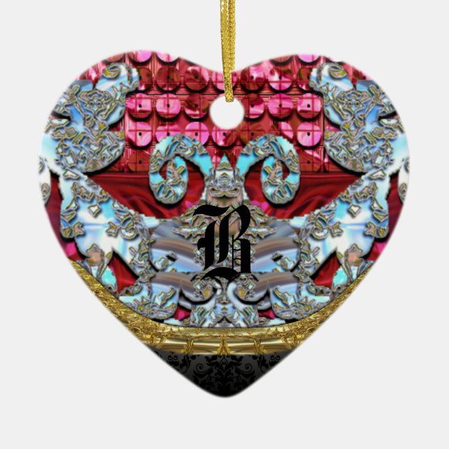 Keulo Victorian Elegant Monogram Ceramic Tree Decoration (Front)