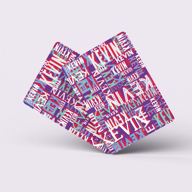 Kevin Custom Name Repeated Modern Purple Colour Playing Cards (Creator Uploaded)