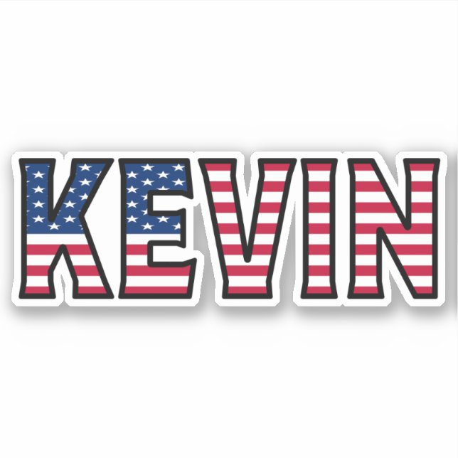 Kevin Name First Name USA Sticker Stickerset (Front)