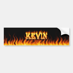 Kevin real fire and flames bumper sticker design