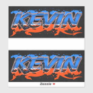 Kevin Vorname Name Graffiti Aufkleber Sticker