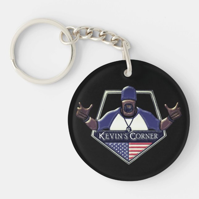 Kevin's Corner Logo with the US Flag Key Ring (Front)