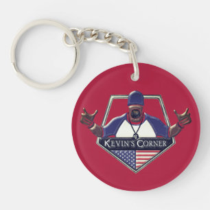 Kevin's Corner Logo with the US Flag Key Ring