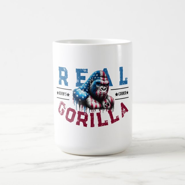 Kevin's Corner REAL GORILLA Face Paint US Flag Coffee Mug (Center)
