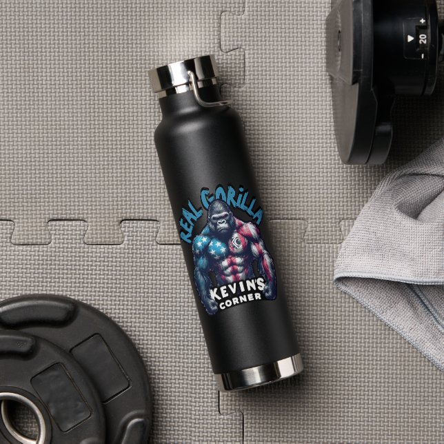 Kevin's Corner REAL GORILLA Face Paint US Flag Water Bottle (Gym)