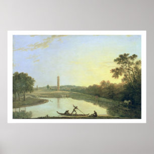 Kew Gardens: The Pagoda and Bridge, 1762 (oil on c Poster