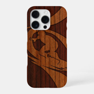 Kewalos Hawaiian Surfer Faux Wood Koa iPhone 16 Pro Case