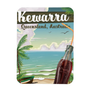 Kewarra Beach Australia vintage travel poster Magnet