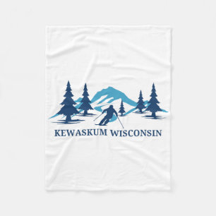 Kewaskum Wisconsin Ski Resort Skiing Skier Fleece Blanket