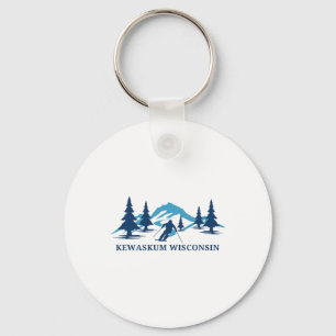 Kewaskum Wisconsin Ski Resort Skiing Skier Key Ring