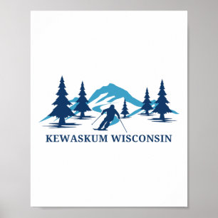 Kewaskum Wisconsin Ski Resort Skiing Skier Poster